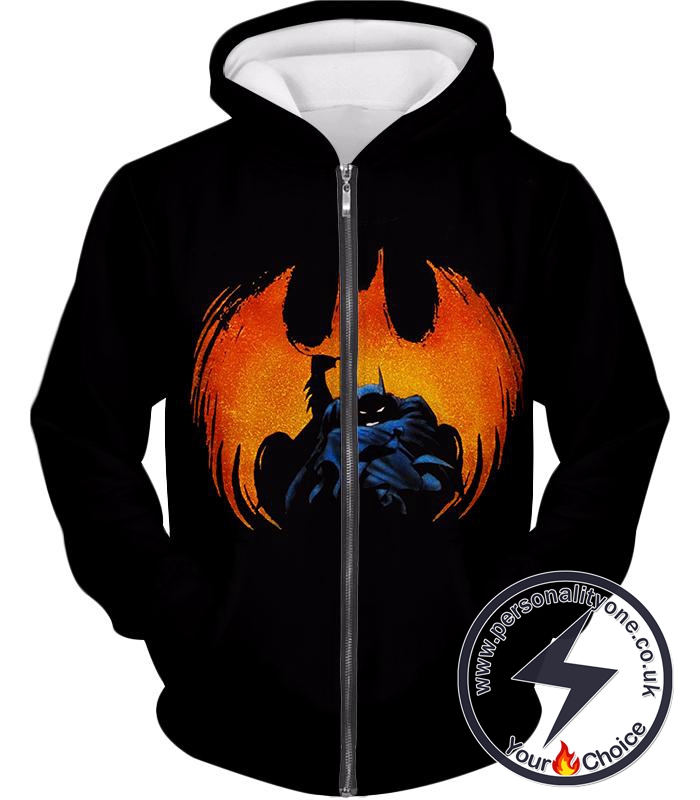 Crime Fighting Superhero Batman Ultimate Promo Black Zip Up Hoodie